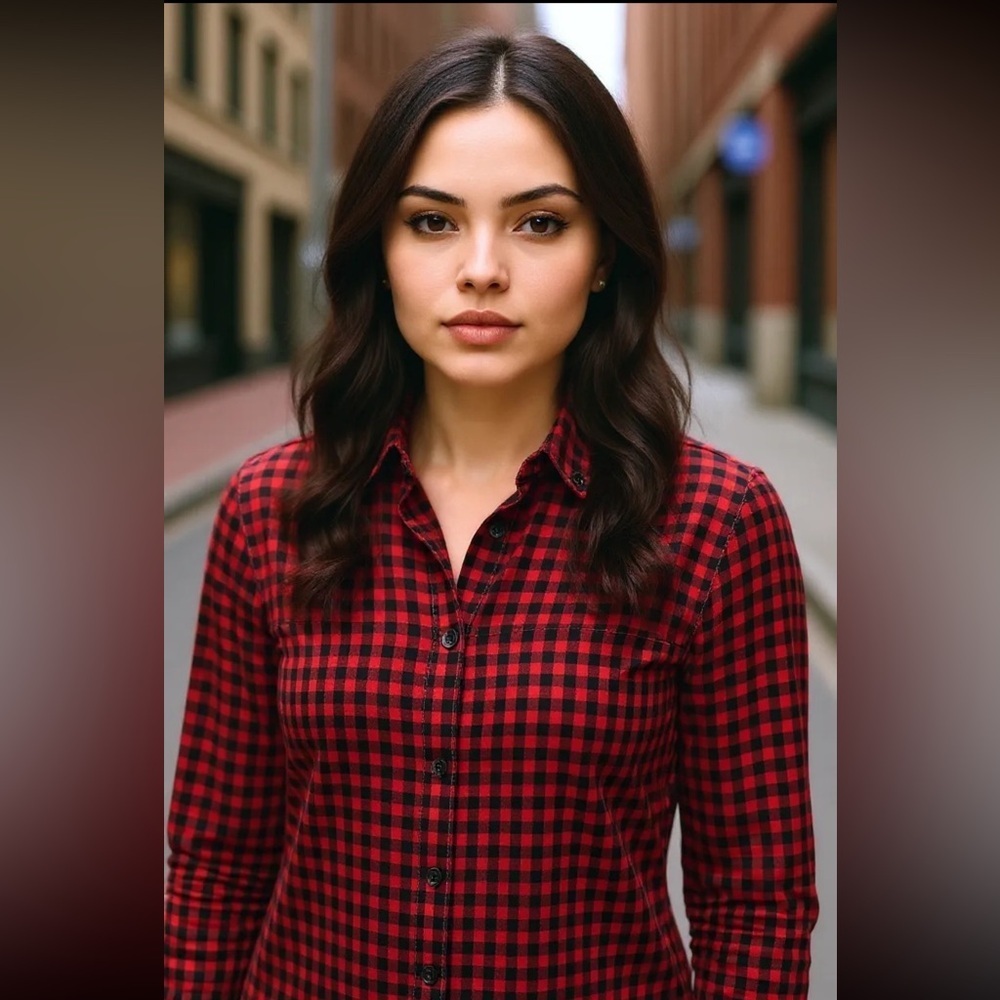 GAP M Red Black Check Plaid Flannel Shirt R $70